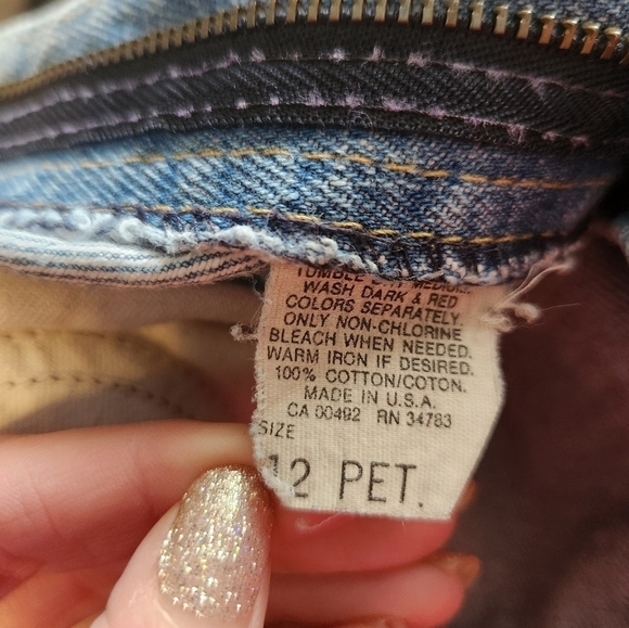 Vintage 90's Lee High Rise Jeans - 100% Cotton - Size 12 Petite - Picture 7 of 9
